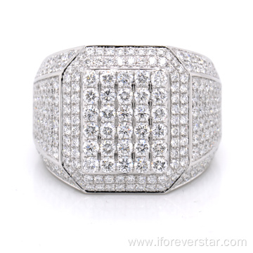 Diamond Micropave Set 18K White Gold Luxury Rings